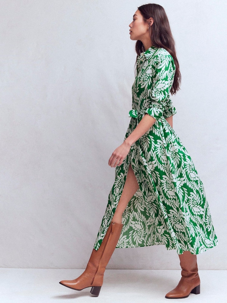 Zeleno - Boden Alexa Long Sleeve Midi Dress - Slika 2 od 5