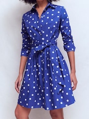 Boden Blue Alexa Long Sleeve Short Dress - Image 4 of 5