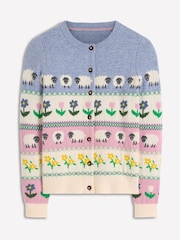 Boden Cream Edie Fair Isle Cardigan - Image 5 of 6