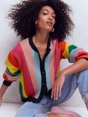 Boden Red Abi Jacquard Cardigan - Image 1 of 4