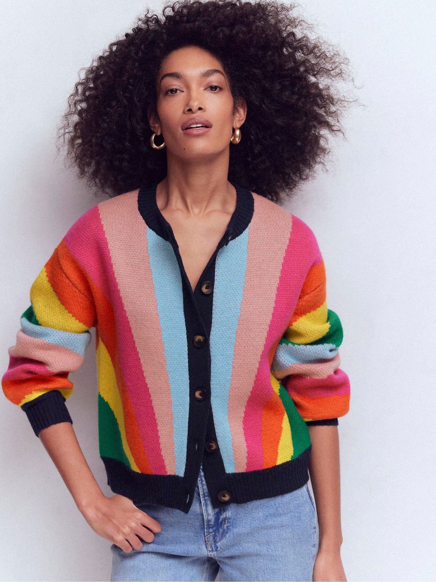 Buy Multi Stripe - Boden Abi Jacquard Cardigan from Next Japan