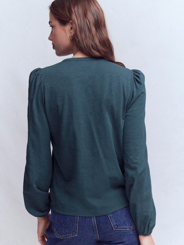 Boden Blue Poppy Long Sleeve Blouse - Image 2 of 4