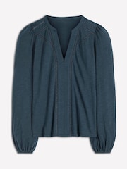 Boden Blue Poppy Long Sleeve Blouse - Image 4 of 4