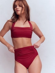 Boden Red Kythira Ruched Bikini Bottoms - Image 1 of 6