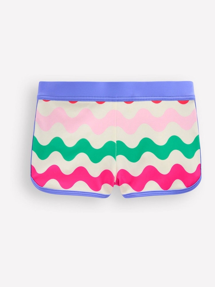 Boden Blue Patterned Swim Shorts - Image 1 of 3