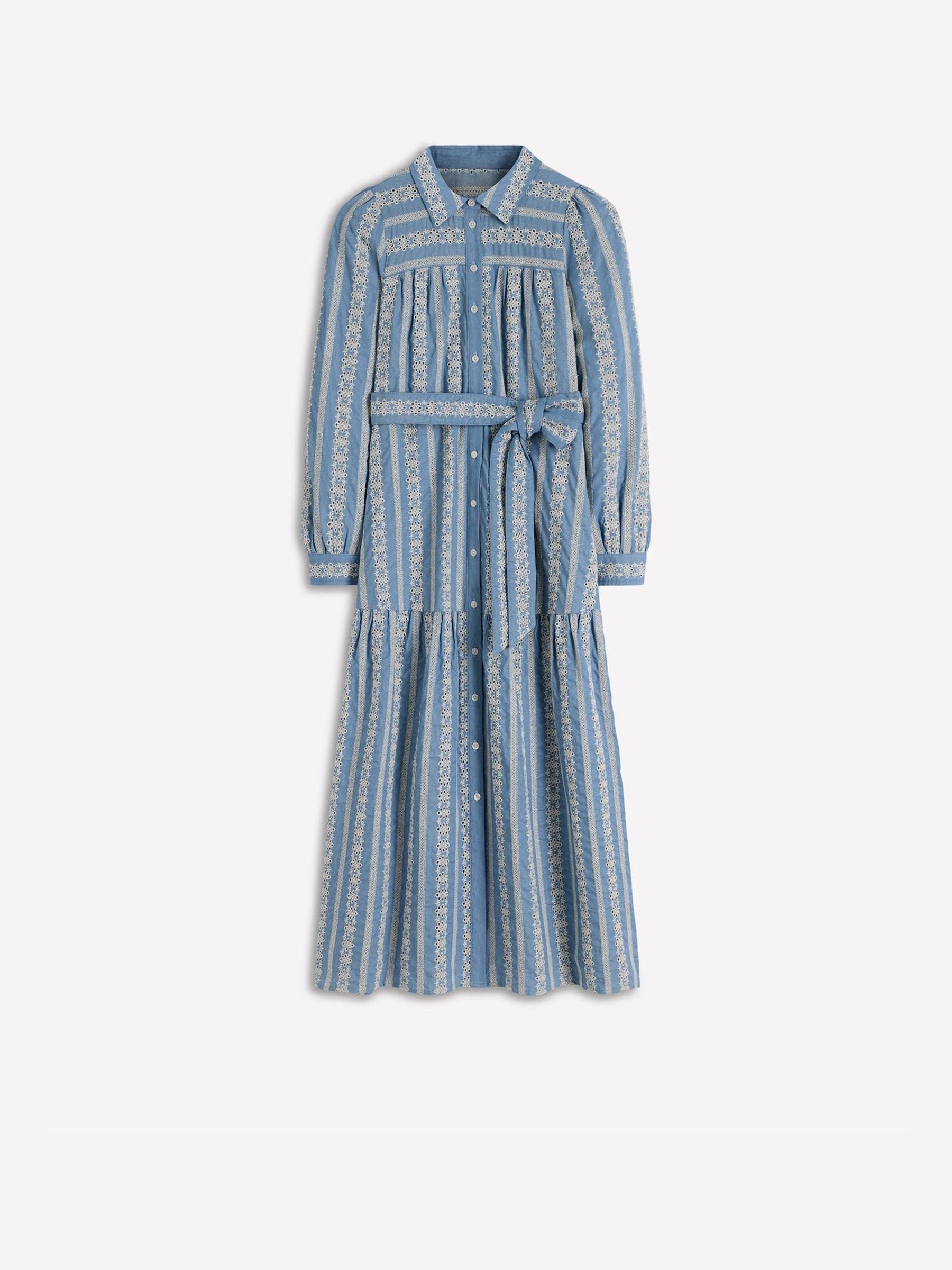 blue cotton poplin maxi shirt dress by evi grintela Evi Grintela Cotton-Poplin Maxi Shirt Dress In Light Blue - 50% Off