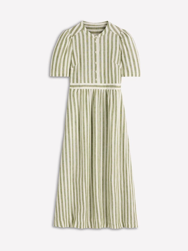 Boden Green Ivy Linen Midi Dress - Image 6 of 6
