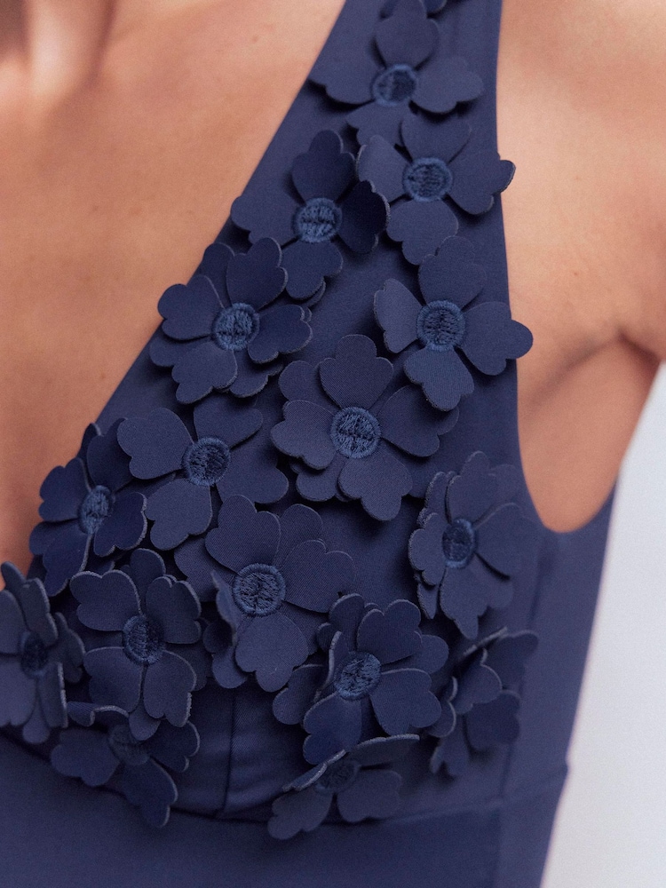 Boden Blue Flower Appliqué Swimsuit - Image 2 of 6 Boden Blue Flower Appliqué Swimsuit - Image 2 of 6