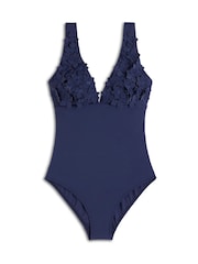Boden Blue Flower Appliqué Swimsuit - Image 5 of 6