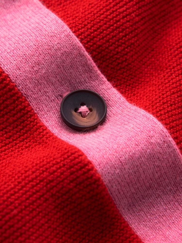 Boden Red Grace Colour Block Cardigan - Image 7 of 7