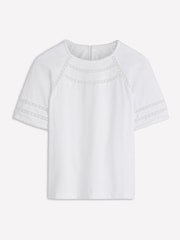 Boden White Poppy Trim Crew T-Shirt - Image 5 of 5