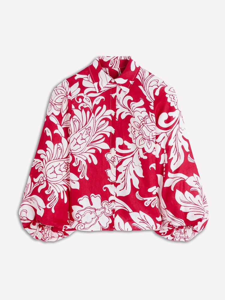 Boden Puff Sleeve Linen Shirt - Imaginea 6 din 6