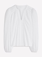 Boden White Poppy Long Sleeve Blouse - Image 5 of 5