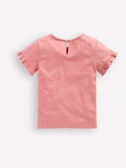 Boden Pink Pretty Frill T-Shirt - Image 2 of 3