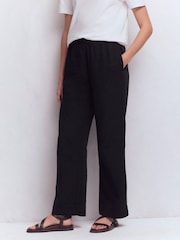Boden Black Pull-On Double Cloth Trousers - Image 4 of 5