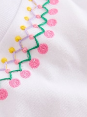 Boden White Relaxed Embroidered T-Shirt - Image 2 of 2