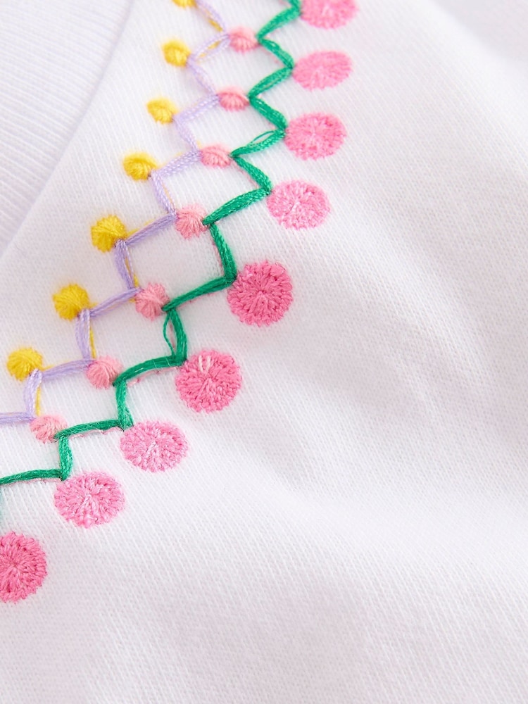 Boden White Relaxed Embroidered T-Shirt - Image 2 of 2