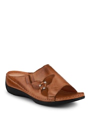 Pavers Leather Wedge-Heeled Mules - Bild 2 von 5