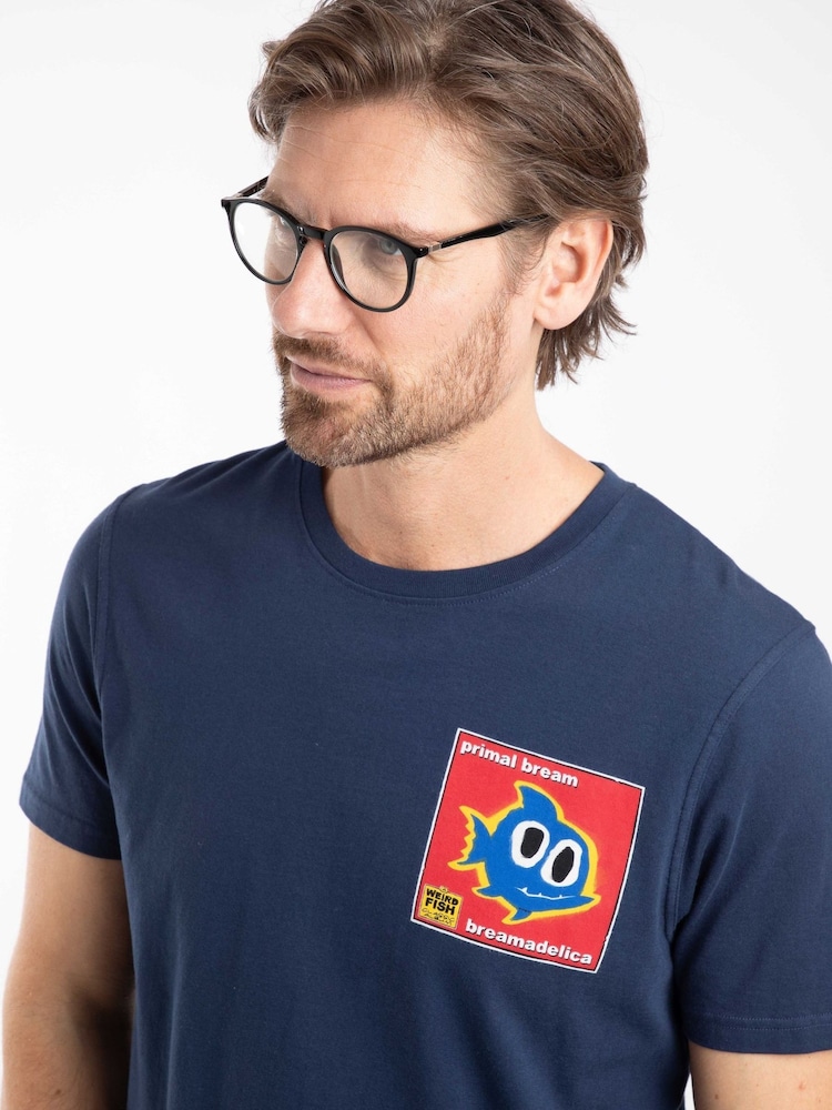 Weird Fish Blue Primal Bream Back Print Artist T-Shirt - Image 1 of 6 Weird Fish Blue Primal Bream Back Print Artist T-Shirt - Image 1 of 6