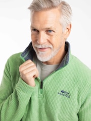 Weird Fish Green Newark Quarter Zip Grid Fleece - Image 4 of 7