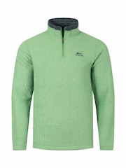 Weird Fish Green Newark Quarter Zip Grid Fleece - Image 6 of 7
