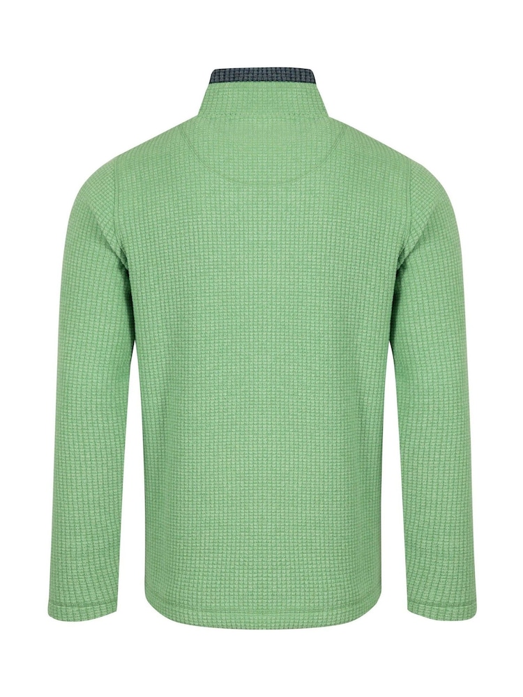 Weird Fish Green Newark Quarter Zip Grid Fleece - Image 7 of 7