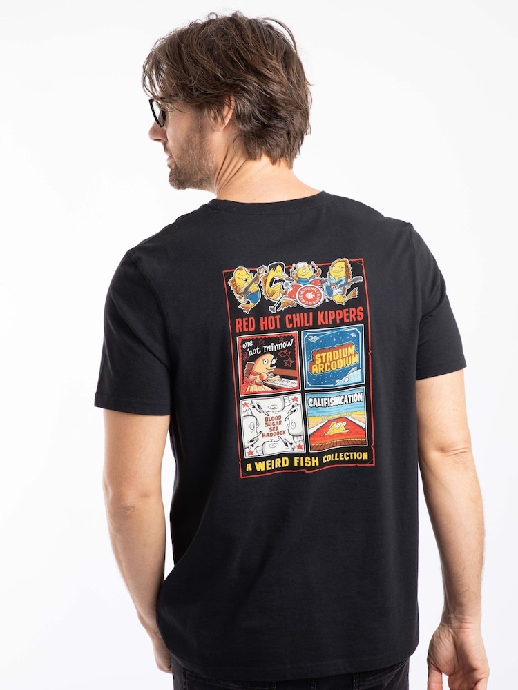 Weird Fish Black Chili Kippers Back Print Artist T-Shirt - Image 2 of 6