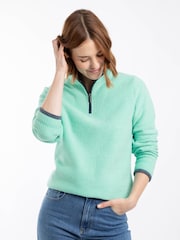 Weird Fish Green Beye Quarter  Zip Grid Fleece - Image 2 of 7