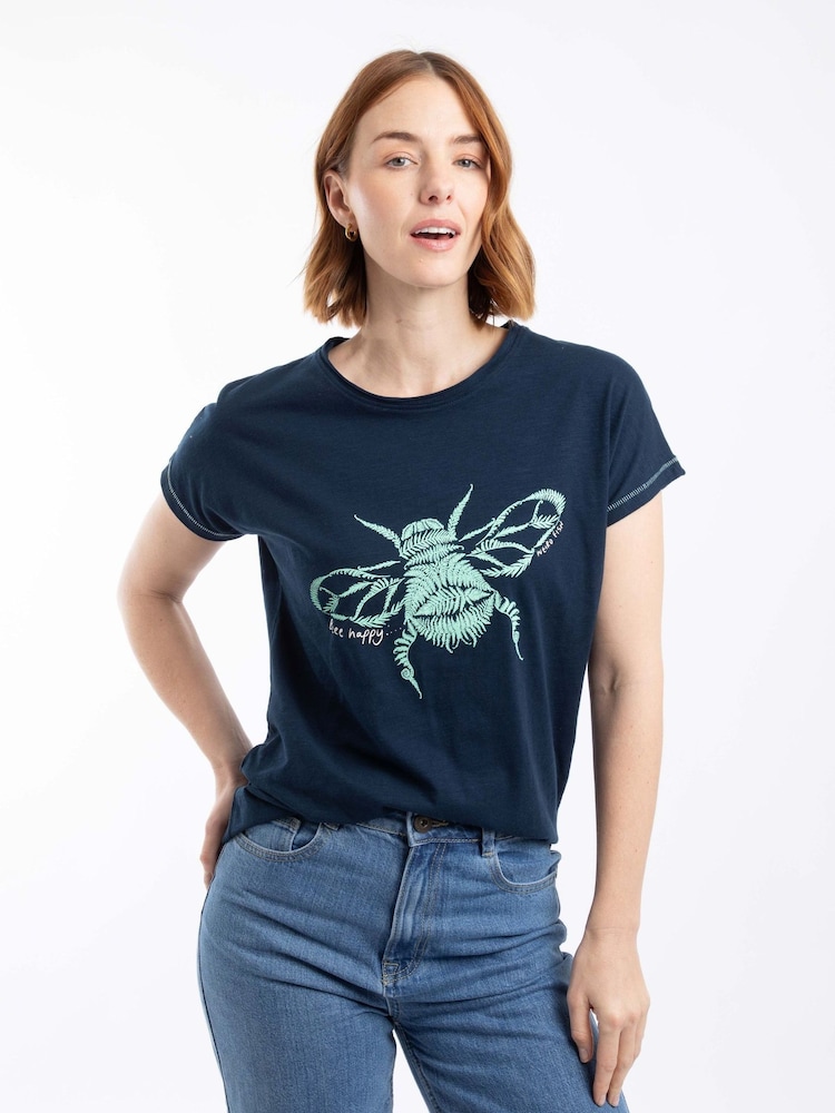 Weird Fish Fern Bee Front Print Graphic T-Shirt - صورة 1 من 6