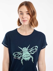 Weird Fish Fern Bee Front Print Graphic T-Shirt - صورة 4 من 6