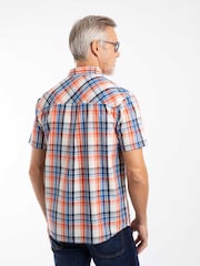 لون كريم فاتح - قميص Judd نقش مربعات بكُم قصير من Weird Fish - صورة 3 من 6