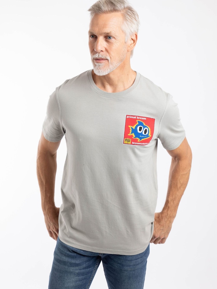 Weird Fish Grey Primal Bream Back Print Artist T-Shirt - Image 1 of 6 Weird Fish Grey Primal Bream Back Print Artist T-Shirt - Image 1 of 6