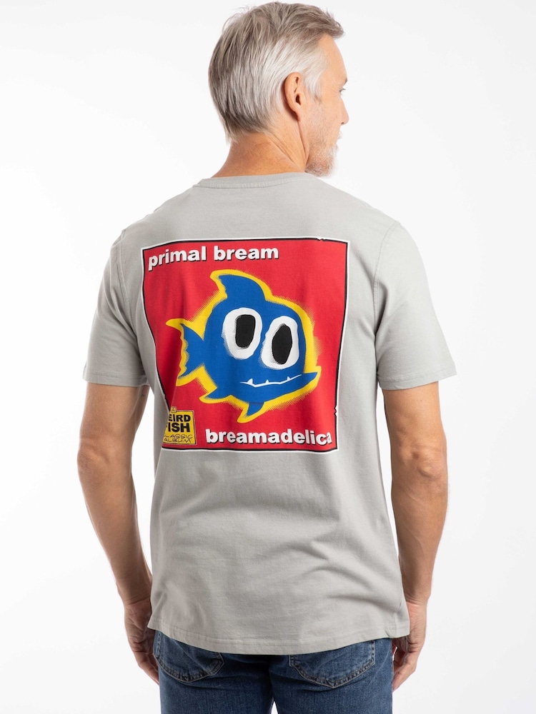 Weird Fish Grey Primal Bream Back Print Artist T-Shirt - Image 2 of 6 Weird Fish Grey Primal Bream Back Print Artist T-Shirt - Image 2 of 6