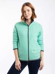 Weird Fish Green Ariana Full Zip Grid Fleece - Image 1 of 7