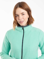 Weird Fish Green Ariana Full Zip Grid Fleece - Image 4 of 7