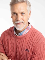 Weird Fish Red Griffen Cable Knit Jumper - Image 4 of 6