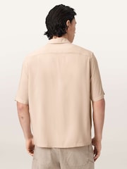 AllSaints Brown Baron Short Sleeve Shirt - Image 2 of 7
