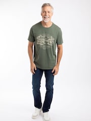 Weird Fish Green Sunrise Front Print Graphic T-Shirt - Image 3 of 6