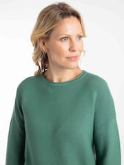 أخضر - كنزة محبوكة بياقة بحافة مستديرة Dalla من Weird Fish - صورة 4 من 7