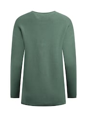 أخضر - كنزة محبوكة بياقة بحافة مستديرة Dalla من Weird Fish - صورة 7 من 7