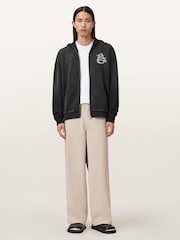 AllSaints Black Terra Zip Through Hoodie - Image 4 of 7