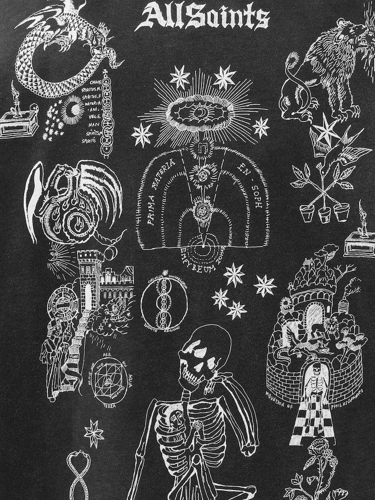 AllSaints Black Terra Zip Through Hoodie - Image 7 of 7