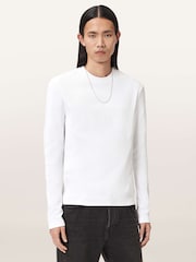 AllSaints White Theo Long Sleeve Crew Neck T-Shirt - Image 1 of 6
