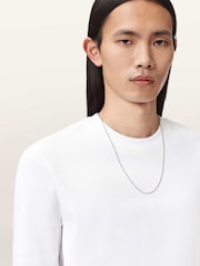 AllSaints White Theo Long Sleeve Crew Neck T-Shirt - Image 3 of 6