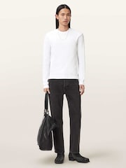 AllSaints White Theo Long Sleeve Crew Neck T-Shirt - Image 5 of 6