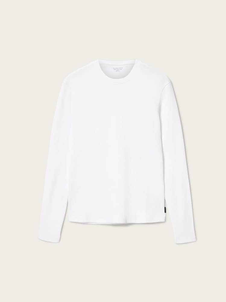 AllSaints White Theo Long Sleeve Crew Neck T-Shirt - Image 6 of 6
