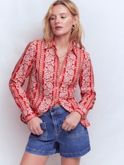 Boden Red Sienna Linen Shirt - Image 1 of 5