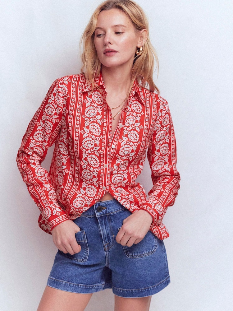 Boden Red Sienna Linen Shirt - Image 1 of 5