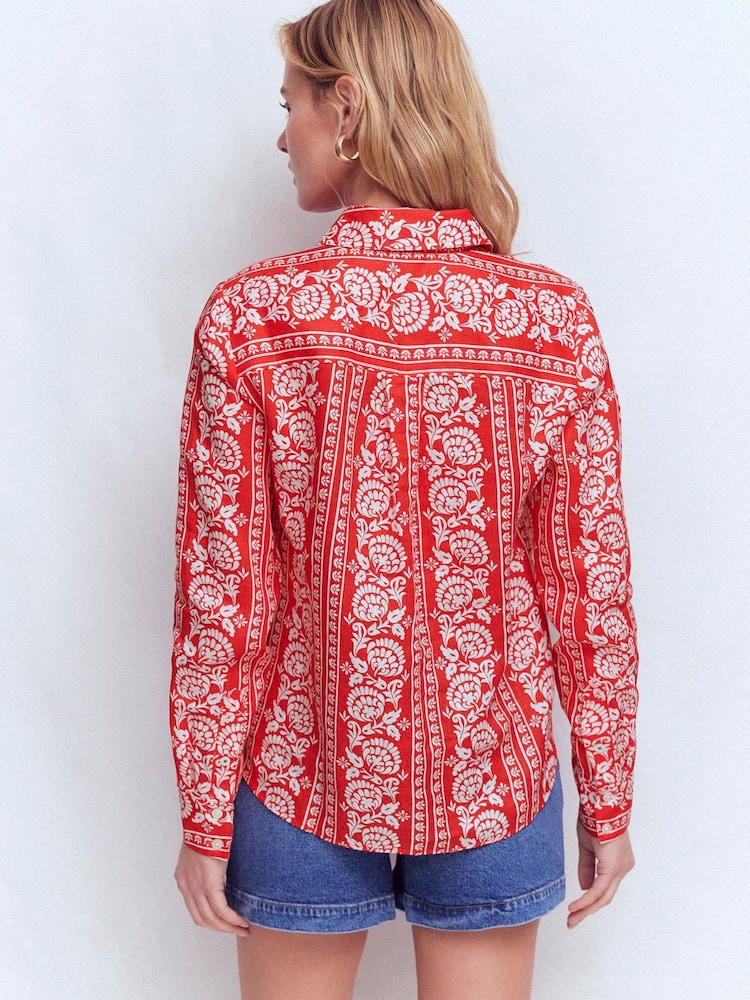 Boden Red Sienna Linen Shirt - Image 2 of 5