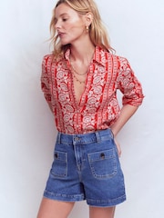 Boden Red Sienna Linen Shirt - Image 3 of 5